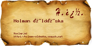 Holman Áldáska névjegykártya